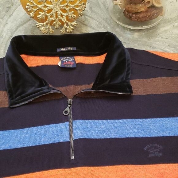 Paul&Shark Yachting Men's Mjlti Color Italian Wool Luxury Sweater Large - Picture 2 of 8